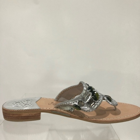 Jack Rogers Jeweled Gemstone Navajo Flat  Flip Flop Thong Sandals - Sz 10 HTF - Picture 7 of 11